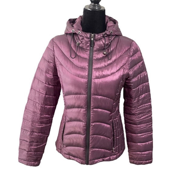 Andrew Marc packable lightweight premium down puffer coat jacket lilac purple S - Picture 3 of 13